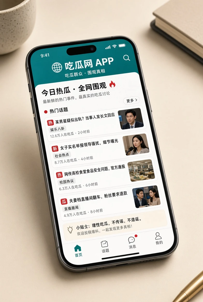 吃瓜网手机端资讯页面概念插画